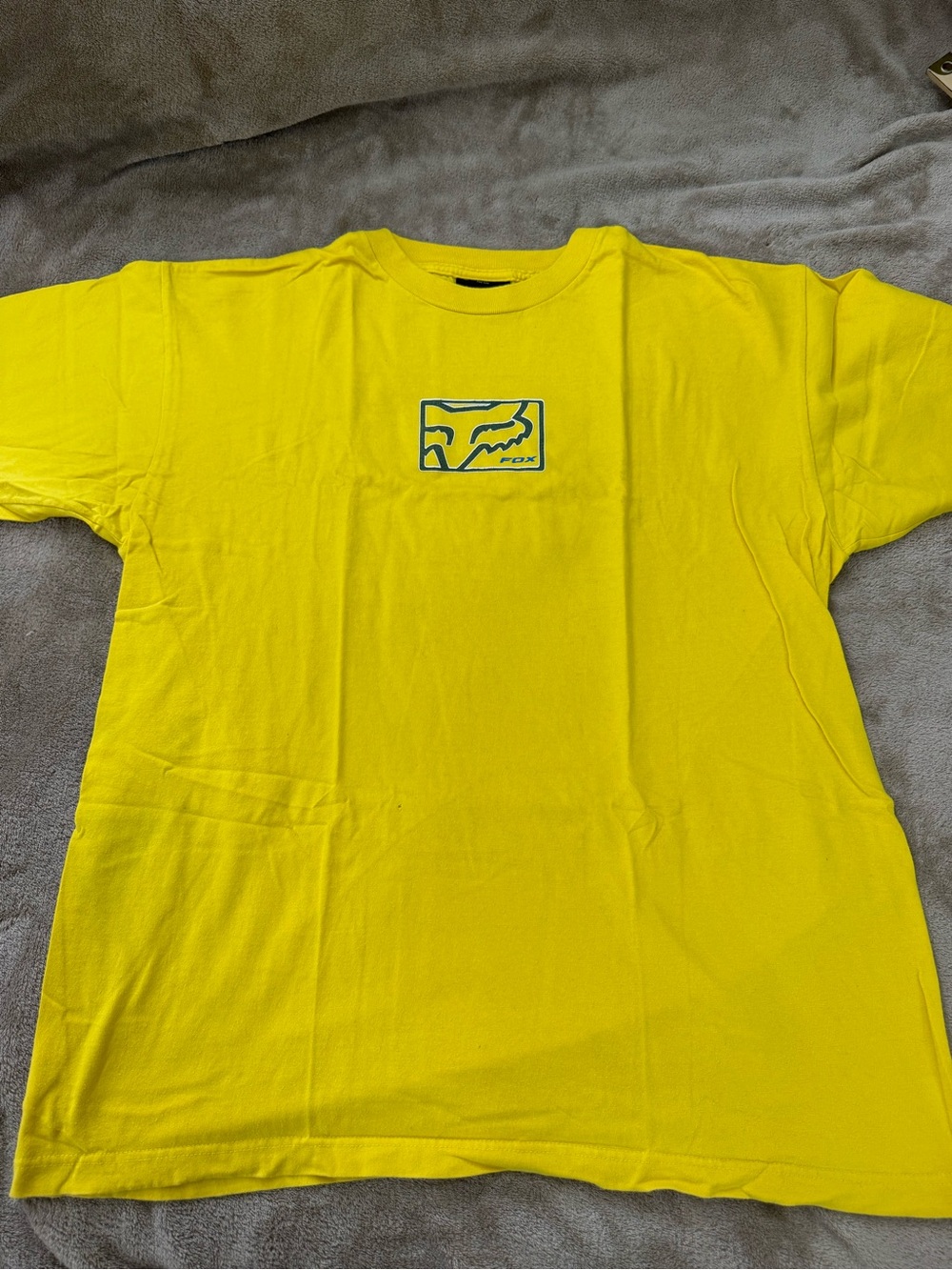 Mens XL Yellow Fox Racing Logo Graphic Short Sleeve Shirt